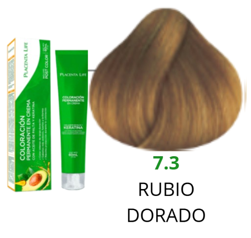 TINTE PLACENTA LIFE 7.3 RUBIO DORADO 60 ML