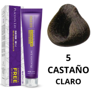 TINTE PLACENTA LIFE SIN AMONIACO 5 CASTAÑO CLARO 60 ML