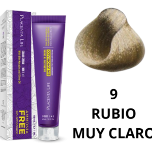 TINTE PLACENTA LIFE SIN AMONIACO 9 RUBIO MUY CLARO 60 ML