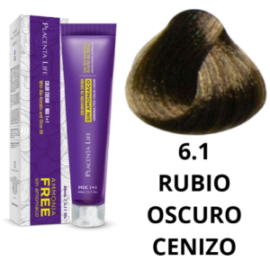TINTE PLACENTA LIFE SIN AMONIACO 6.1 RUBIO OSCURO CENIZO 60 ML