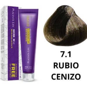 TINTE PLACENTA LIFE SIN AMONIACO 7.1 RUBIO CENIZO 60 ML