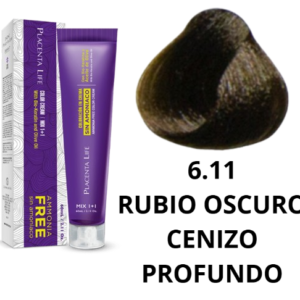 TINTE PLACENTA LIFE SIN AMONIACO 6.11 RUBIO OSCURO CENIZO PROFUNDO 60 ML