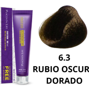 TINTE PLACENTA LIFE SIN AMONIACO 6.3 RUBIO OSCURO DORADO 60 ML