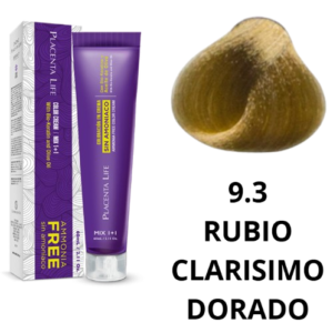 TINTE PLACENTA LIFE SIN AMONIACO 9.3 RUBIO CLARISIMO DORADO 60 ML