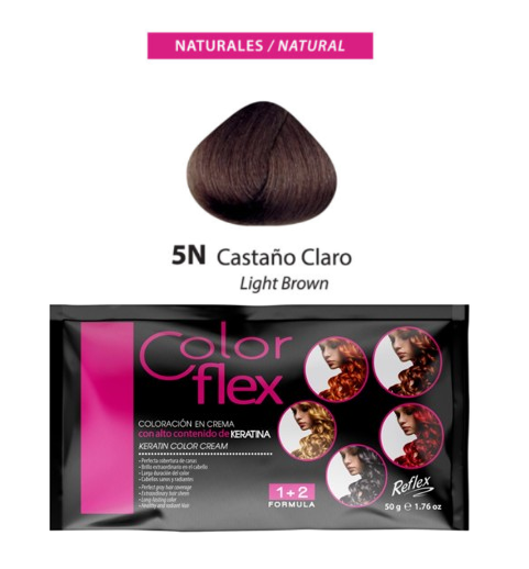 TINTE COLOR FLEX 5N CASTAÑO CLARO 1 SACHET 50 GR