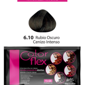 TINTE COLOR FLEX 6.10 RUBIO OSCURO CENIZO INTENSO 1 SACHET 50 GR