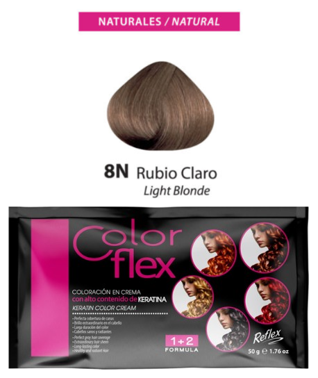 TINTE COLOR FLEX 8N RUBIO CLARO 1 SACHET 50 GR