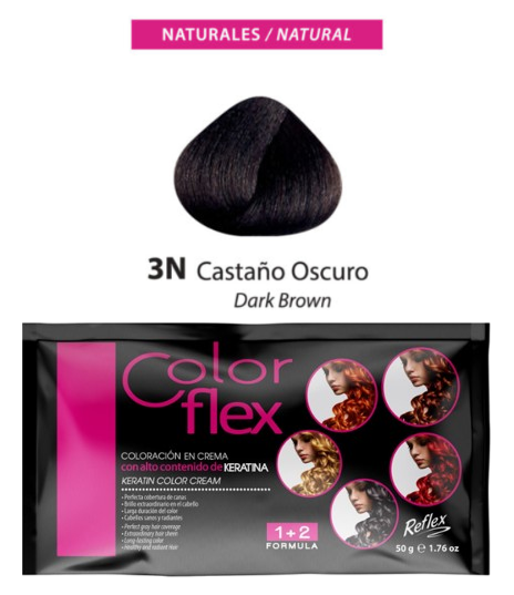 TINTE COLOR FLEX 3N CASTAÑO OSCURO 1 SACHET 50 GR