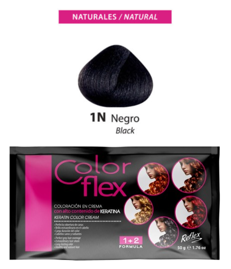 TINTE COLOR FLEX 1N NEGRO 1 SACHET 50 GR