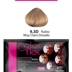 TINTE COLOR FLEX 9.3D RUBIO MUY CLARO DORADO 1 SACHET 50 GR