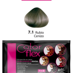 TINTE COLOR FLEX 7.1 RUBIO MEDIANO CENIZO 1 SACHET 50 GR