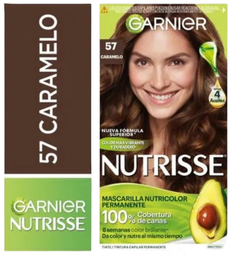 TINTE GARNIER NUTRISSE 57 CARAMELO KIT COMPLETO