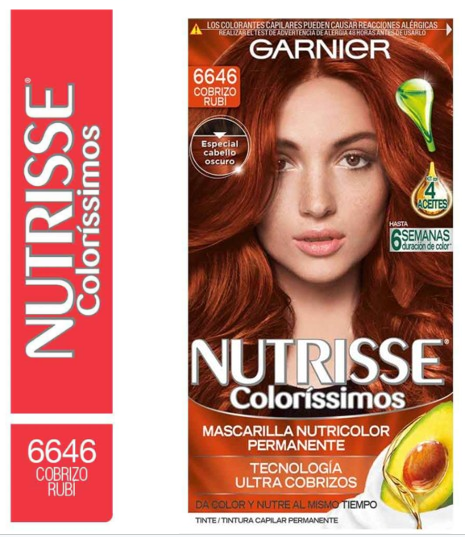 TINTE GARNIER NUTRISSE 6646 COBRIZO RUBI KIT COMPLETO
