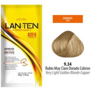 TINTE LAN TEN 9.34 RUBIO MUY CLARO DORADO COBRIZO 50 GR 1 SACHET