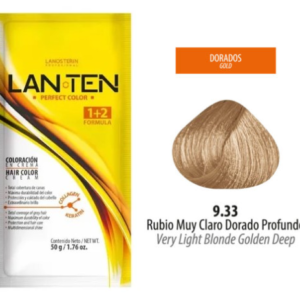 TINTE LAN TEN 9.33 RUBIO MUY CLARO DORADO PROFUNDO 50 GR 1 SACHET