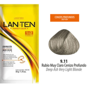 TINTE LAN TEN 9.11 RUBIO MUY CLARO CENIZO PROFUNDO 50 GR 1 SACHET
