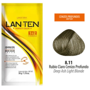 TINTE LAN TEN 8.11 RUBIO CLARO CENIZO PROFUNDO 50 GR 1 SACHET
