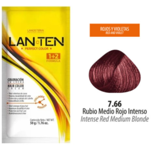 TINTE LAN TEN 7.66 RUBIO MEDIO ROJO INTENSO 50 GR 1 SACHET