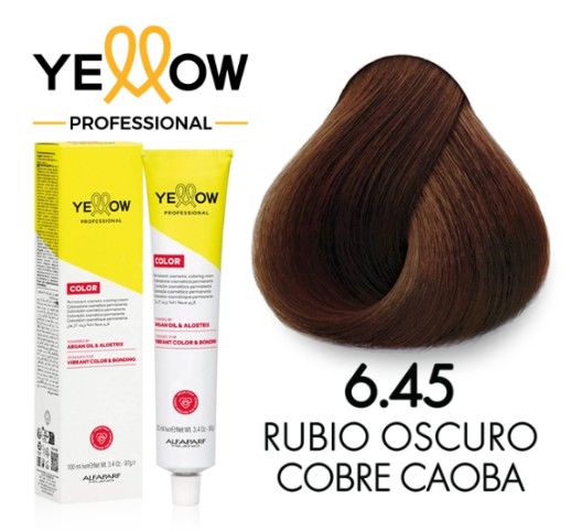 TINTE YELLOW 6.45 RUBIO OSCURO COBRE CAOBA 100 ML