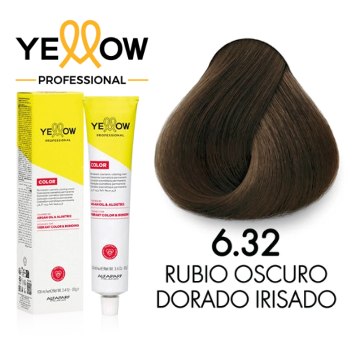 TINTE YELLOW 6.32 RUBIO OSCURO DORADO IRISADO 100 ML