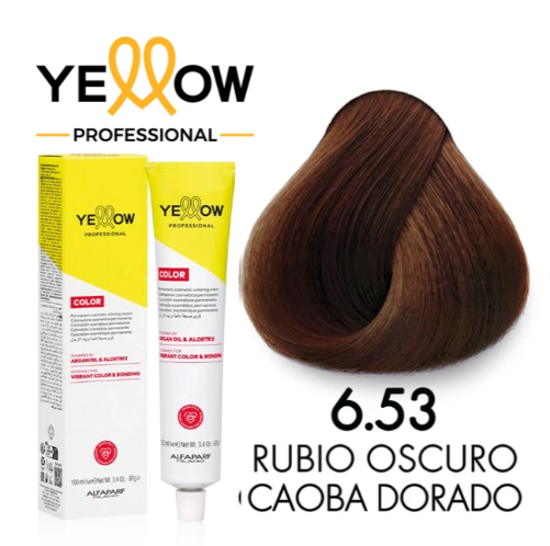 TINTE YELLOW 6.53 RUBIO OSCURO DORADO CAOBA 100 ML