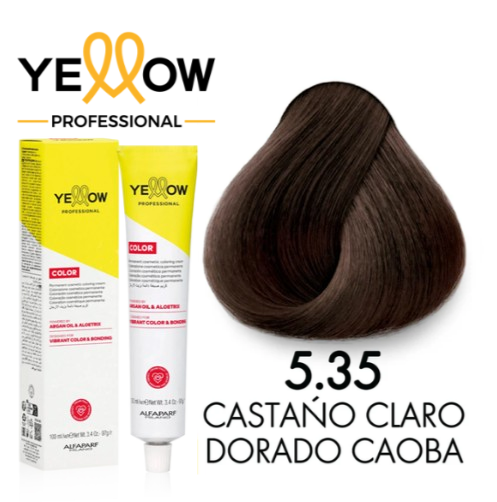 TINTE YELLOW 5.35 CASTAÑO CLARO DORADO CAOBA 100 ML