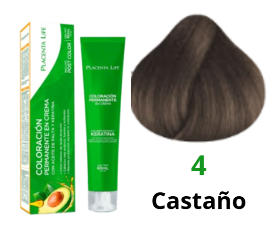 TINTE PLACENTA LIFE 4 CASTAÑO 60 ML