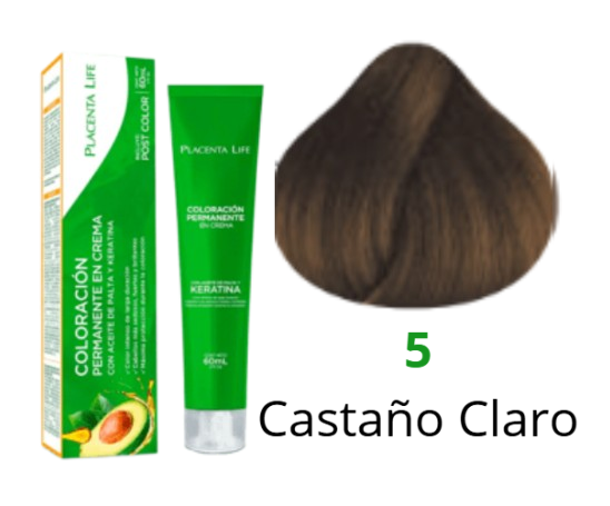TINTE PLACENTA LIFE 5 CASTAÑO CLARO 60 ML