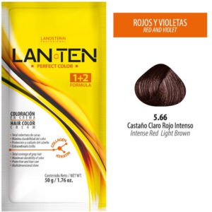TINTE LANTEN 5.66 CASTAÑO CLARO ROJO INTENSO 50 GR 1 SACHET LANOSTERIN