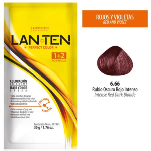 TINTE LAN TEN 6.66 RUBIO OSCURO ROJO INTENSO 50 GR 1 SACHET