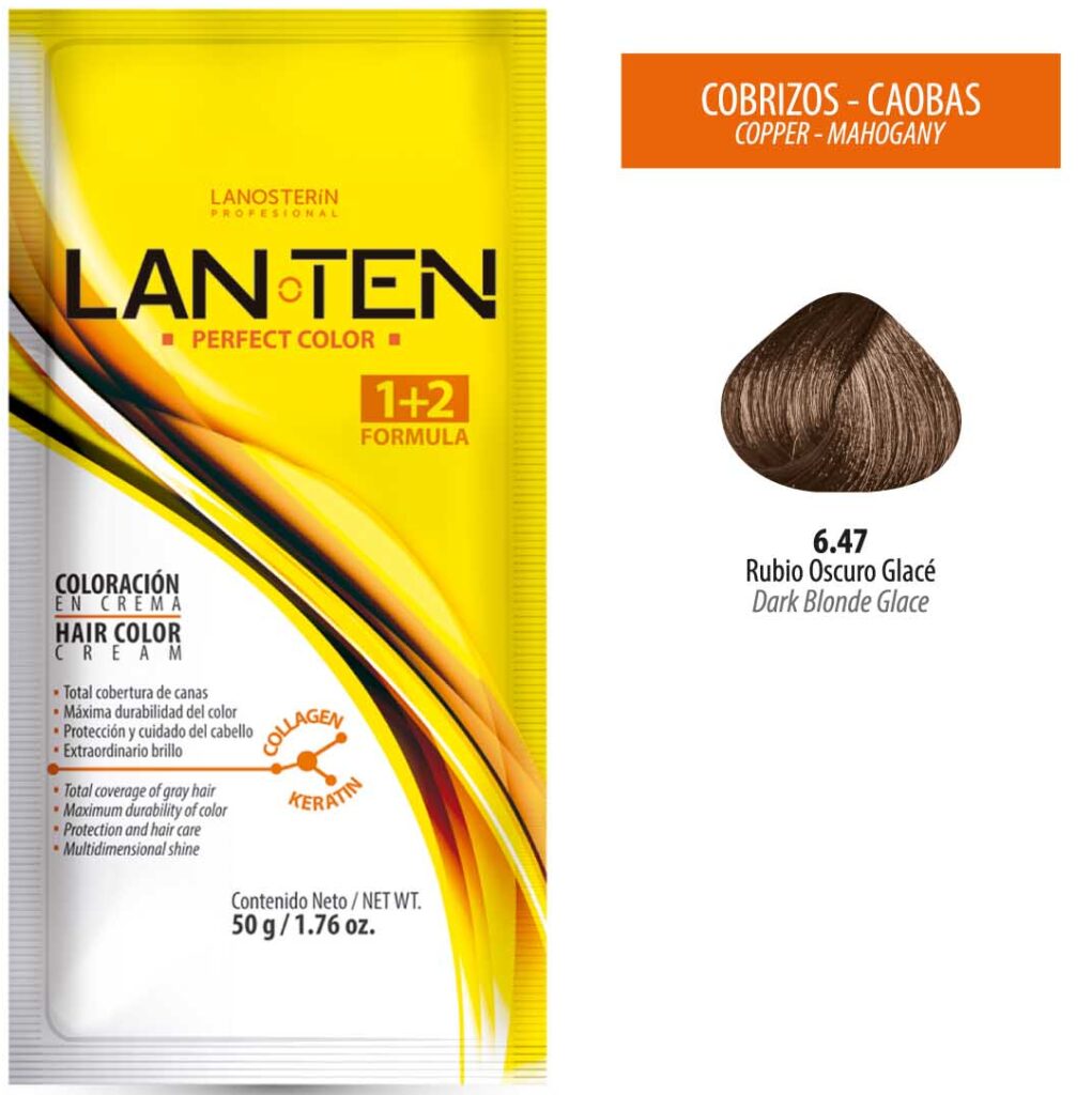 TINTE LANTEN 6.47 RUBIO OSCURO GLACE 50 GR 1 SACHET LANOSTERIN