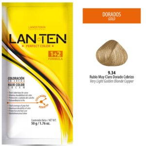 TINTE LANTEN 9.34 RUBIO MUY CLARO DORADO COBRIZO 50 GR 1 SACHET LANOSTERIN