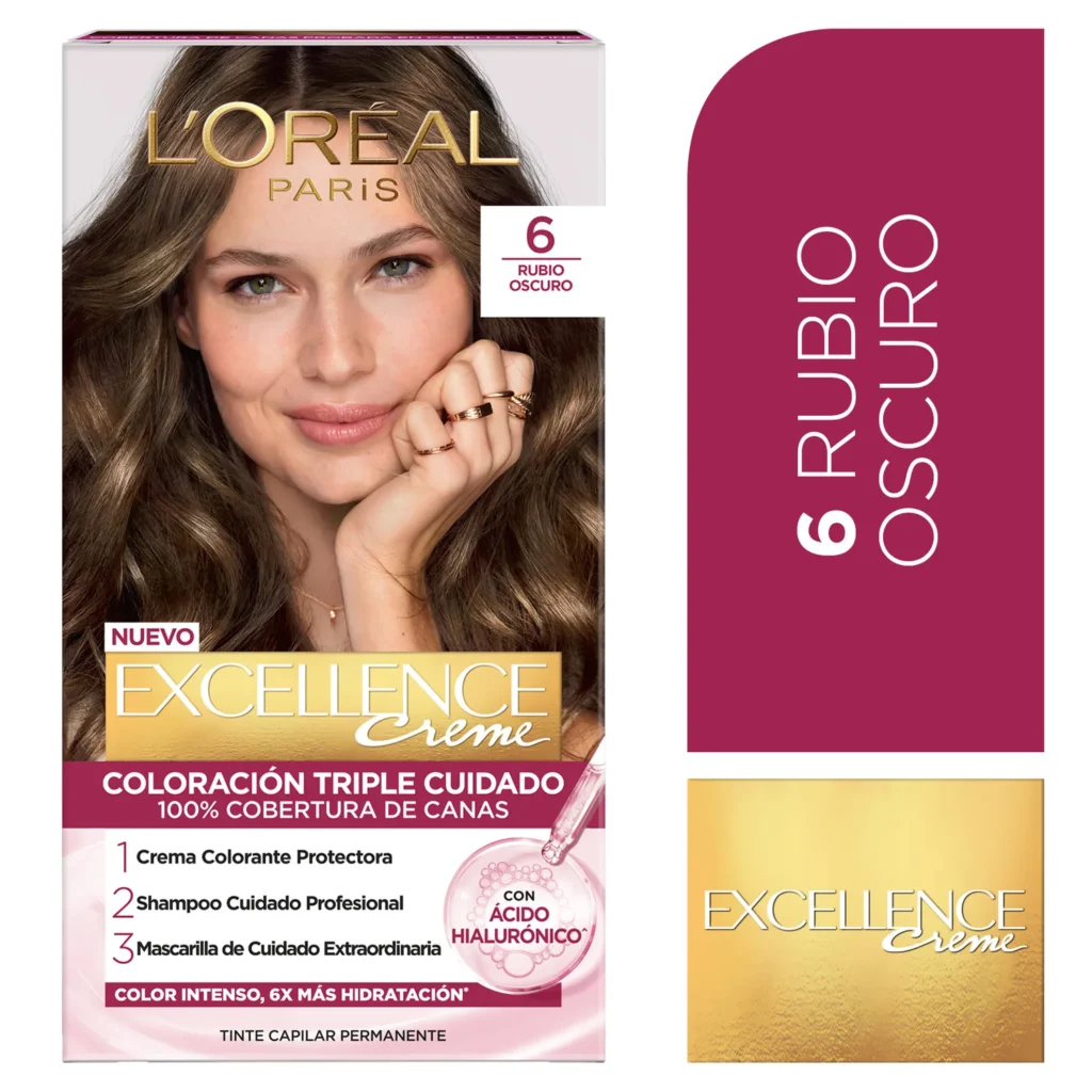 TINTE LOREAL EXCELLENCE 6 RUBIO OSCURO KIT