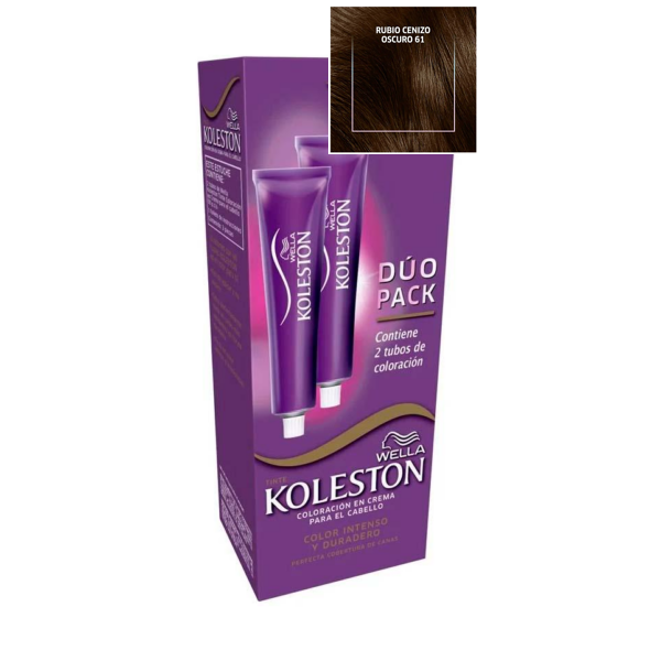 TINTE KOLESTON 61 RUBIO CENIZO OSCURO 2 TUBOS