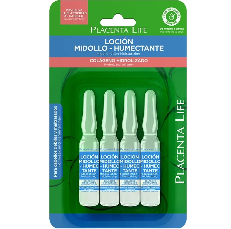 LOCION MIDOLLO HUMECTANTE X4 AMPOLLAS PLACENTA LIFE