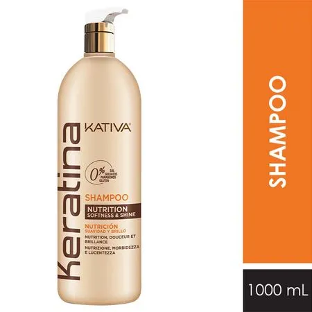 KERATINA SHAMPOO SIN SAL 1 LITRO KATIVA