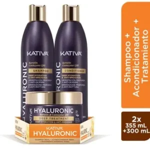 HYALURONIC SHAMPOO 355ML + ACOND 355ML + TTO 300ML KATIVA