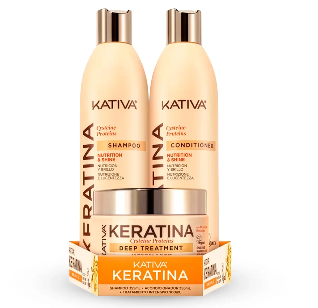 KERATINA SHAMPOO 355ML + ACOND 355ML + TTO 300ML KATIVA