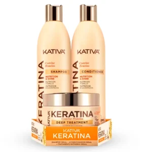KERATINA SHAMPOO 355ML + ACOND 355ML + TTO 300ML KATIVA