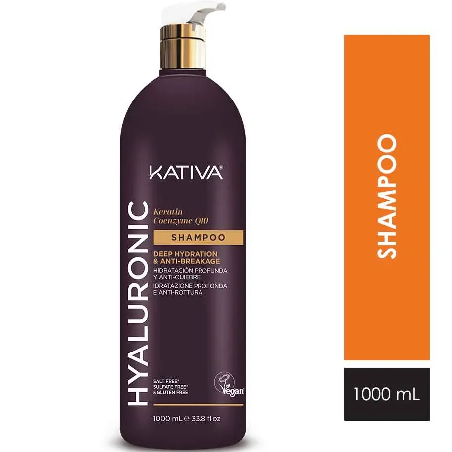 HYALURONIC SHAMPOO HIDRATANCION ANTI QUIEBRE SIN SAL 1 LITRO KATIVA