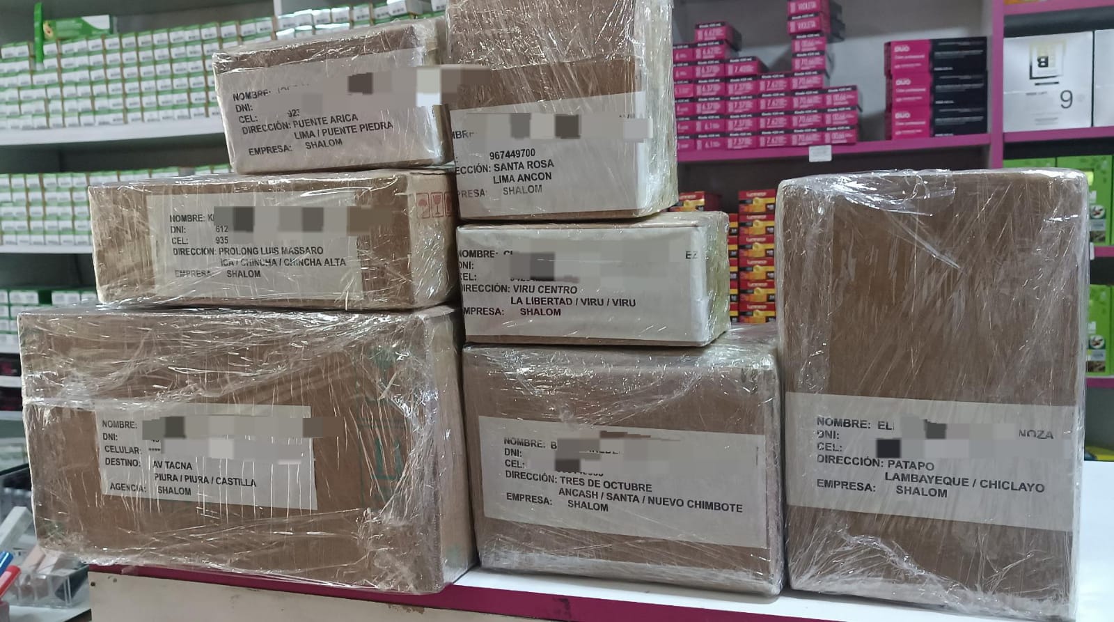 Paquete enviado a VARIADOS
