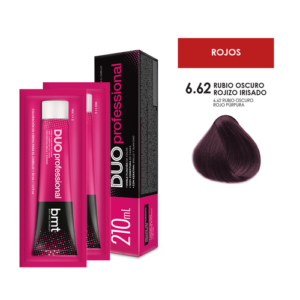 TINTE DUO BMT TONO 6.62 RUBIO OSCURO ROJIZO IRISADO - 2 TUBOS