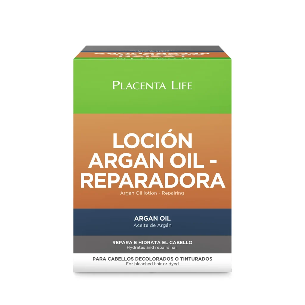 LOCION ARGAN OIL REPARADORA AMPOLLA CAJA X12 AMPOLLAS PLACENTA LIFE