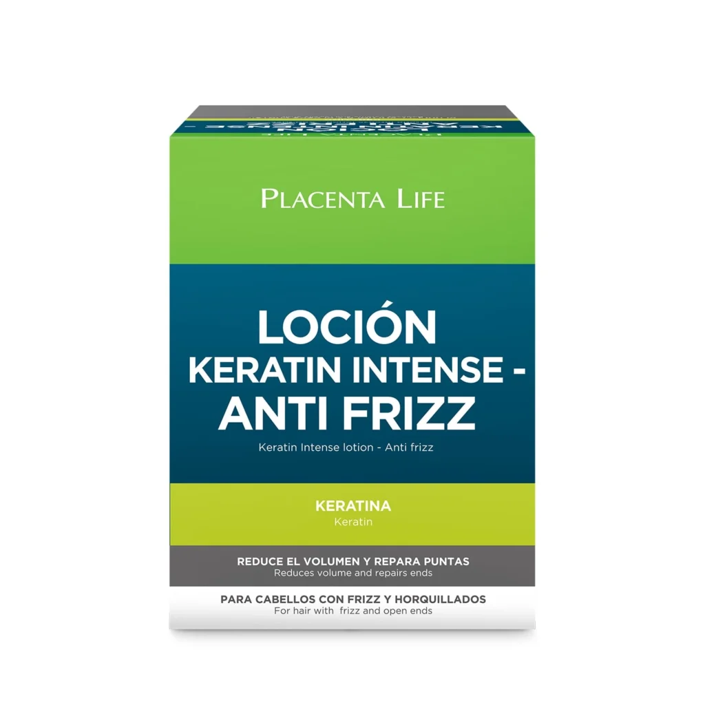 LOCION KERATIN ANTI FRIZZ AMPOLLA CAJA X12 AMPOLLAS PLACENTA LIFE
