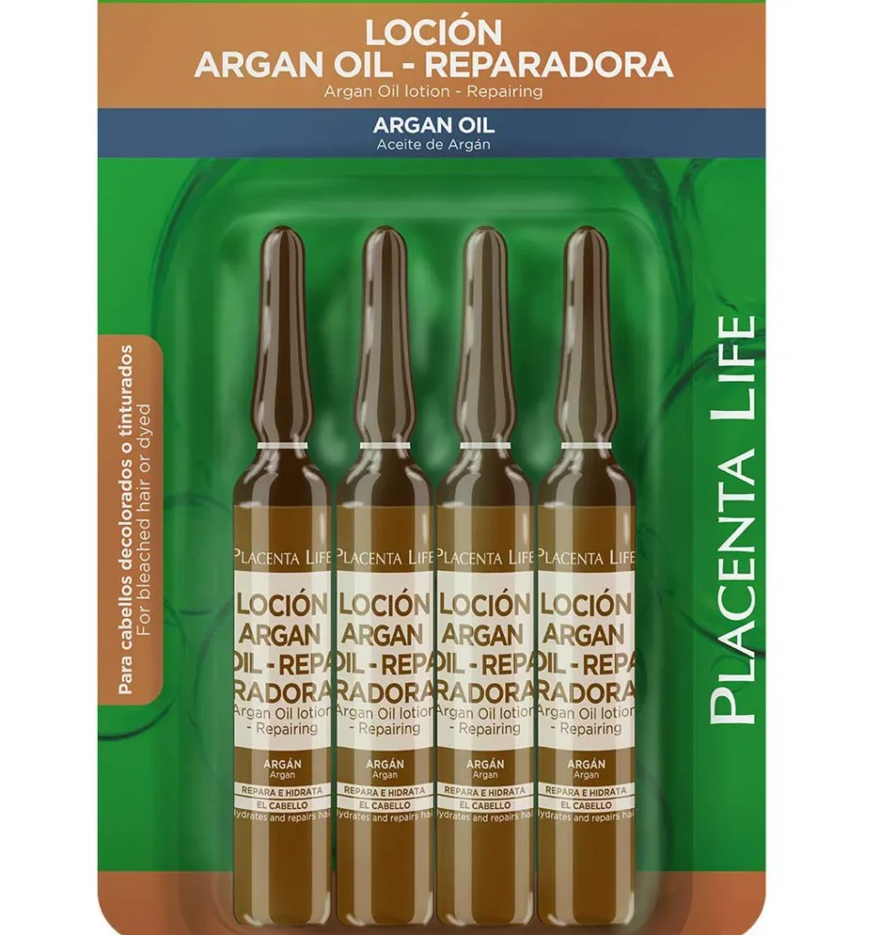 LOCION ARGAN OIL REPARADOR X4 AMPOLLAS PLACENTA LIFE
