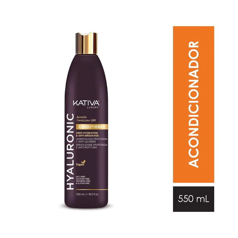 HYALURONIC ACONDICIONADOR HIDRATANTE ANTI QUIEBRE SIN SAL 500ML KATIVA